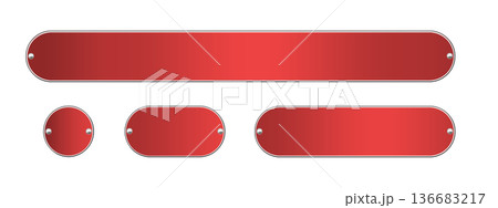 赤の金属プレートD6　セット 136683217