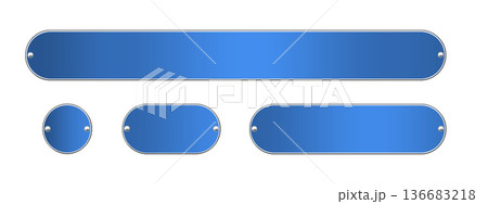 青の金属プレートD6　セット 136683218