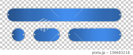 青の金属プレートD6　セット 136683218