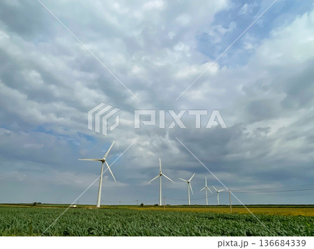フランス最西端・コルセン岬の風力発電所 フランス最西端・コルセン岬の風力発電所 136684339