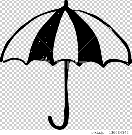 Hand-drawn umbrella sumi-e style icon illustration material Hand-drawn umbrella sumi-e style icon illustration material 136684542