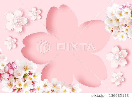 桜の花の背景 136685138