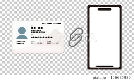 次期マイナンバーカードとスマホ連携のイメージイラスト 136685989