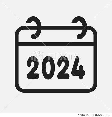 Vector template icon page calendar - year 2024 Vector template icon page calendar - year 2024 136686097