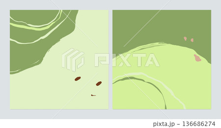 Abstract square background template design, green nude shades 136686274