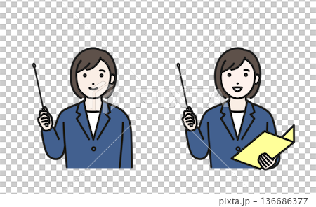 Business person explaining with a pointer Business person explaining with a pointer 136686377