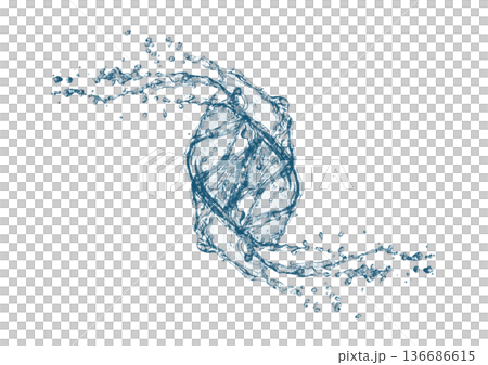 3d illustration of abstract blue water splash 136686615