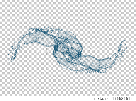 3d illustration of abstract blue water splash 136686616