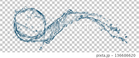抽象的な青い水しぶきの3dイラスト 抽象的な青い水しぶきの3dイラスト 136686620