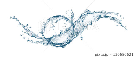 抽象的な青い水しぶきの3dイラスト 抽象的な青い水しぶきの3dイラスト 136686621
