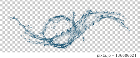 抽象的な青い水しぶきの3dイラスト 抽象的な青い水しぶきの3dイラスト 136686621