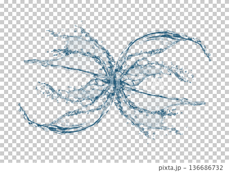抽象的な青い水しぶきの3dイラスト 136686732