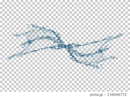 3d illustration of abstract blue water splash 3d illustration of abstract blue water splash 136686733