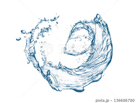 抽象的な青い水しぶき 抽象的な青い水しぶき 136686780