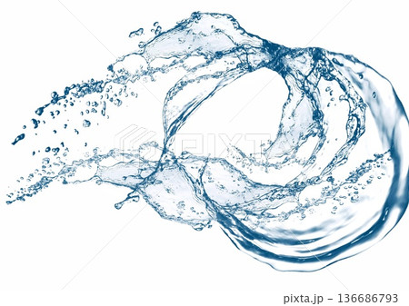 抽象的な青い水しぶき 136686793