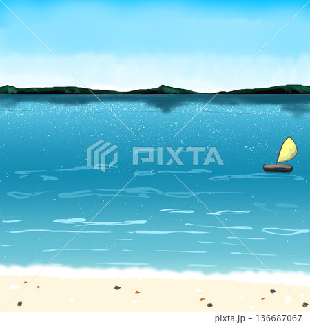 海に浮かぶボート 海に浮かぶボート 136687067
