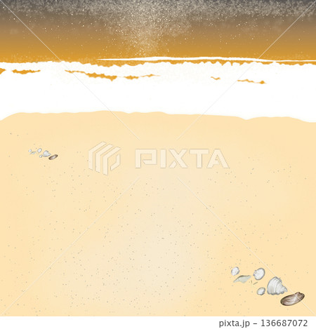 砂浜とビーチのイラスト(夕焼け) 砂浜とビーチのイラスト(夕焼け) 136687072