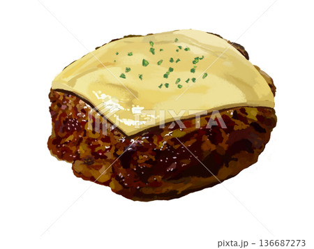 チーズハンバーグ（皿なし） 136687273