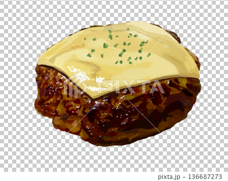 チーズハンバーグ（皿なし） 136687273