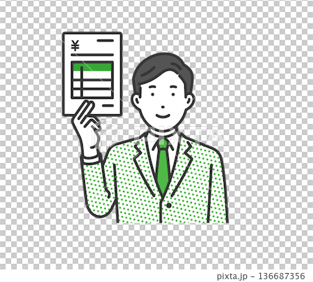 Man in suit showing documents Man in suit showing documents 136687356