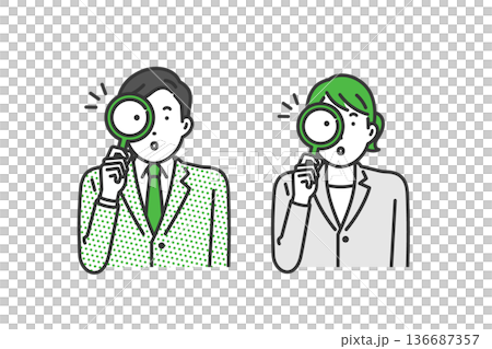 分析，穿西裝的男士和女士 136687357