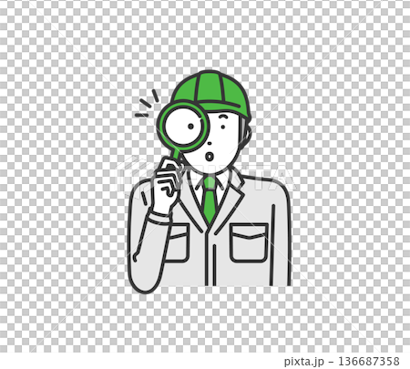 分析，戴安全帽的工作服男子 136687358