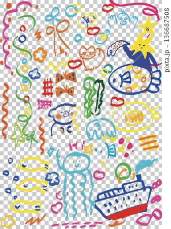 Colorful pop background material of fish and animals 02 Colorful pop background material of fish and animals 02 136687508