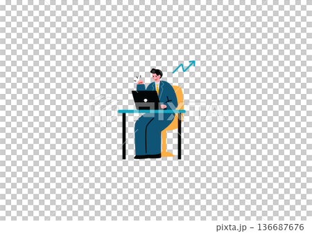 Businessman doing desk work Businessman doing desk work 136687676