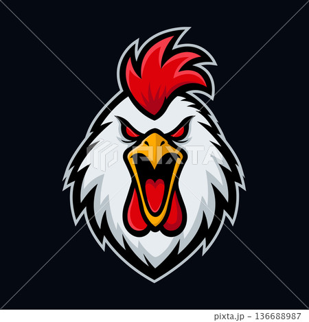 rooster mascot logo illustration vector design template modern style eps 10 136688987