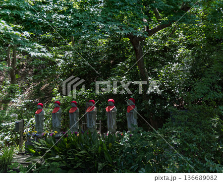 森の中のお地蔵さんたち 136689082