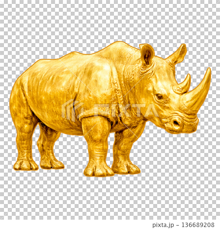 金雕像 - 犀牛 136689208