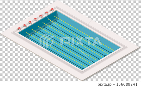 Isometric olympic swimming pool illustration Isometric olympic swimming pool illustration 136689241