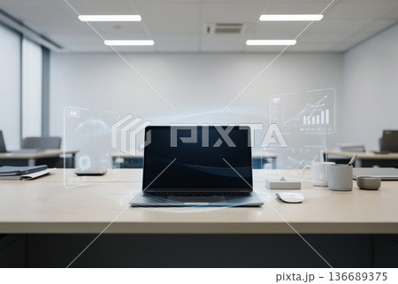 オフィスのデスクでデジタル変革するビジネスイメージ 136689375