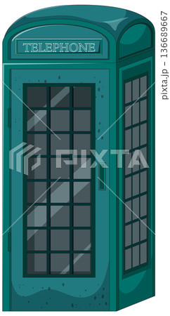 Vintage Blue Telephone Booth Vector Illustration Vintage Blue Telephone Booth Vector Illustration 136689667