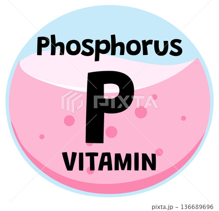Phosphorus Vitamin Icon in Flat Vector Style 136689696