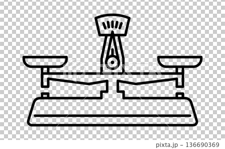 上皿天秤のシンプルベクターイラスト 136690369