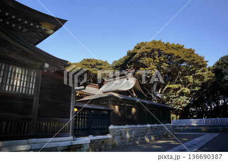 ロマンチック茨城(酒列磯前神社の本殿、「出雲の国」の神様である少彦名命が祀られている。)ひたちなか市 ロマンチック茨城(酒列磯前神社の本殿、「出雲の国」の神様である少彦名命が祀られている。)ひたちなか市 136690387