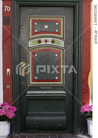 Door of house in Helsingor in spring 2015 Door of house in Helsingor in spring 2015 136690396