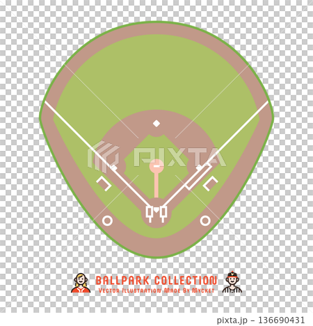 Baseball field illustration ball park 136690431