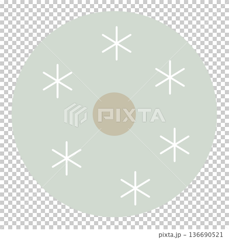 一個簡單的白色蒲公英絨毛俯視圖向量插圖圖標 136690521