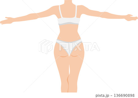 ダイエットに成功した女性のイラスト 136690898