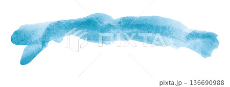 Light blue brush isolated on transparent background Light blue watercolor 136690988