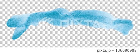 Light blue brush isolated on transparent background Light blue watercolor 136690988