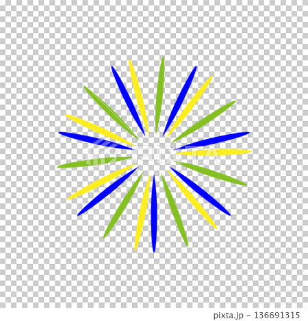 Radiation line sunburst shape colorful simple illustration clipping material 136691315