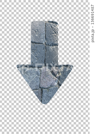 Arrow Down Stone Block Texture 3D Icon Illustration Clipping Material Arrow Down Stone Block Texture 3D Icon Illustration Clipping Material 136691487