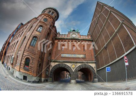 Double-arched Gateway at Carlsberg district in Frederiksberg in Denmark 136691578