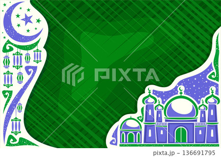 Vector greeting card for Muslim Holidays Vector greeting card for Muslim Holidays 136691795