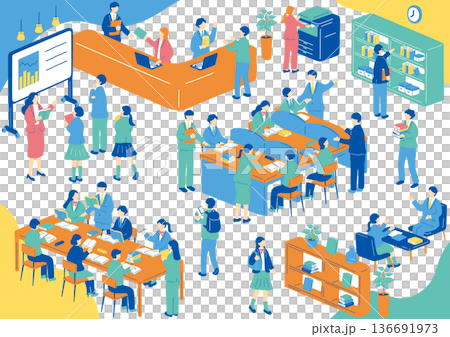 Scenery from a cram school 136691973