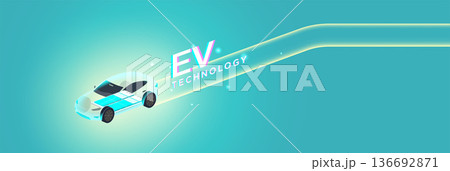EV Technology Electric Car Digital Energy Trail EV Technology Electric Car Digital Energy Trail 136692871