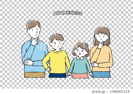 Family illustration with considering expressions 4C Family illustration with considering expressions 4C 136693124
